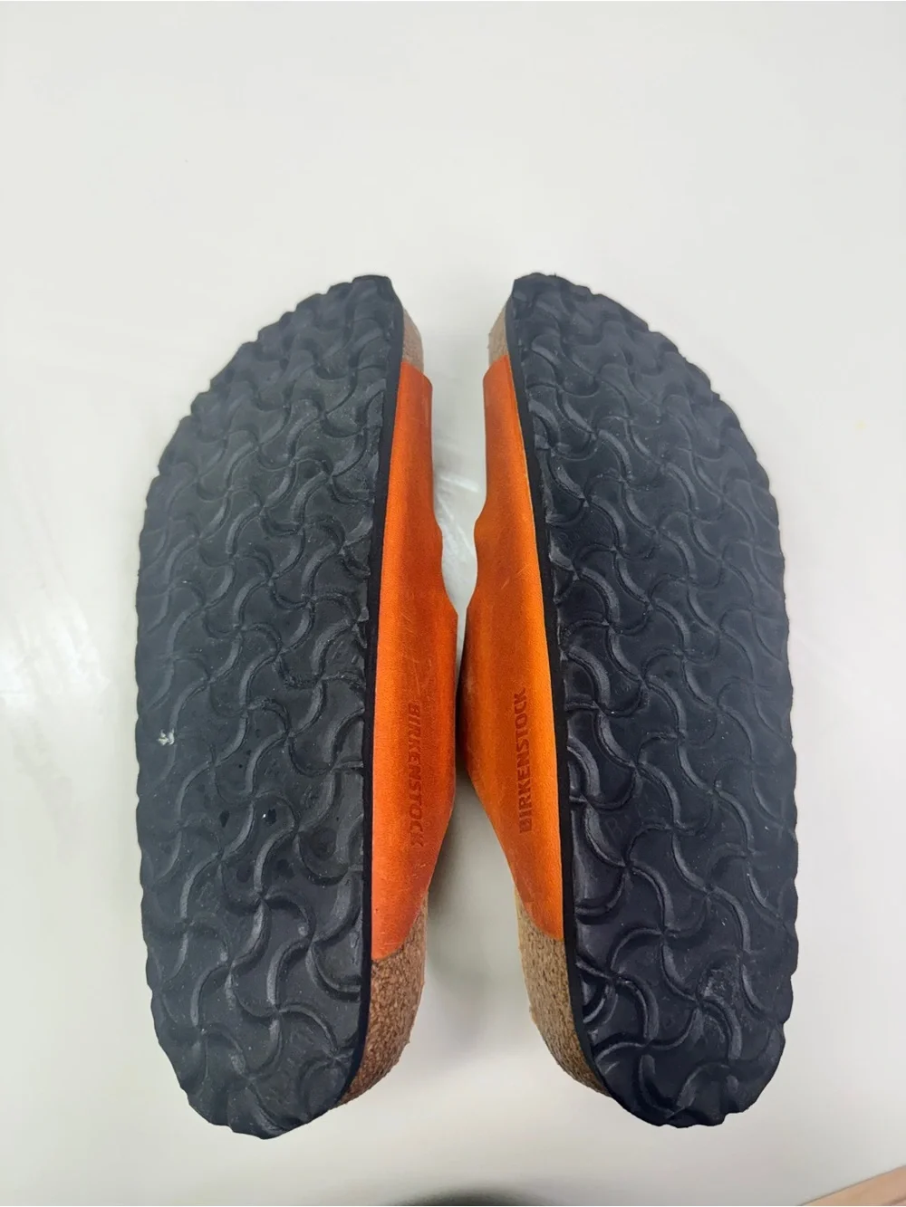 Birkenstock Arizona Big Buckle Leather Slides Burnt Orange Double Strap Size 40 - Picture 6 of 12